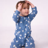 Petit Bateau - Slaappakje - Blauw met hartjes