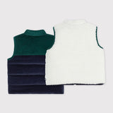 Petit Bateau - Omkeerbaar mouwloos jasje - Blauw/groen