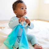Speelzijde - Natuurlijke Babybijtring - Groen/Blauw