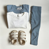 Little Prince&Sister - Geribbelde legging Korenbloem blauw