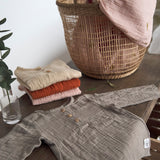 Lassig - Mousseline t-shirt lange mouwen - Naturel