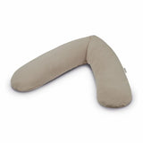 Theraline zwangerschaps/borstvoedingskussen - Muslin - Taupe - 190 cm - Met microparelvulling