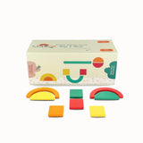 Tix&Mix - Houten magneetset - Ringen en blokjes - 64 stuks