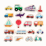 Tix&Mix - Houten magneetset - Voertuigen - 20 stuks