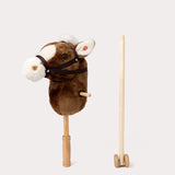 Teddykompaniet - Stokpaardje met geluid - Bruin