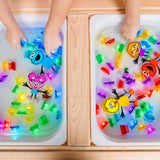 Glo pals - Lichtgevende sensorische kubussen voor in bad of sensorisch spel - Bigbird (4stuks)
