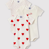 Petit Bateau - Bodies hartjes (3pack)