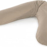 Theraline zwangerschaps/borstvoedingskussen - Bamboo - Cappuccino- 190 cm - Met microparelvulling