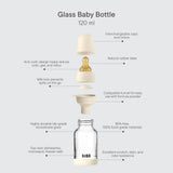 BIBS Zuigfles in glas - Latex - 120ml - Sage