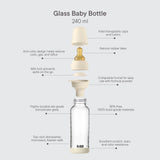BIBS Zuigfles in glas - Latex - 240ml - Ivory