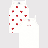 Petit Bateau - Meisjes hemdjes - Hartjes (2pack)
