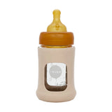 Hevea fles met brede hals 150ml met sleeve - Sand
