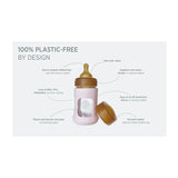 Hevea fles met brede hals 150ml met sleeve - Sand