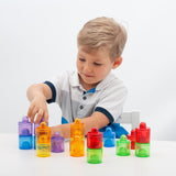 Doorschijnende kleurenpotten
