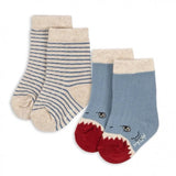 Konges - 2 Pack Sokken - Streepjes & Haai