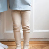 Little Prince&Sister - Geribbelde legging licht beige