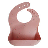 Silicone slabbetjes - Roze met confetti