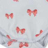 Body met lange mouw - Blauw met Strikjes