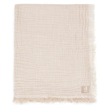 Jollein - Wiegdeken Fringe Stripe Biscuit/Ivory- 75x100 GOTS