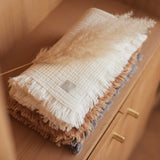 Jollein - Wiegdeken Fringe Muslin Ivory- 75x100